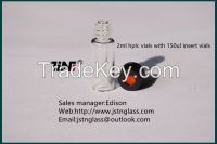 V813 2ml HPLC Clear vial with PTEF septa and pp black cap/ 150ul insert vial