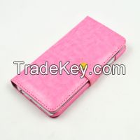 Factory hot sale fashion card package PU leather case for iphone 6