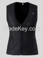 Battery powered far infrared heating vest for lady