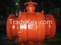 Trunnion ball valve, valves for oil gas and water industry, big size ball valve