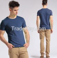 plain cotton wholesake pre-shrink t-shirt for men
