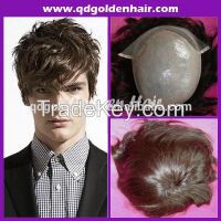 Golden Hair 100% Hunam Hair High Quality Toupee Hair