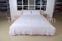 Hand Embroidery Drawn Work Plain White Cotton Bedding Set