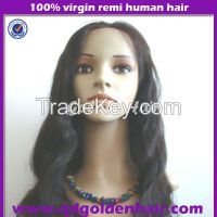 Golden hair  High Quality Full Lace Wig Brazilian Human hair Wig