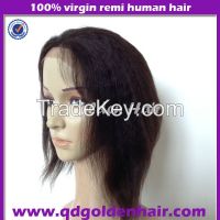 Golden Hair High Quality Virgin Full Lace Indian Remy Human Hair Wigs for Black Women