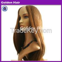 Golden Hair High Quality Virgin Remy Brazilian Human Hair U part wig Lace Front Wig
