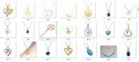Kinds of 925 Sterling Silver Pendant Necklace with Gemstone or Customized gold/silver/brass