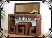 rattan hyacinth makeup table