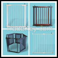 Pressure Fit Metal Safety Gate, Pressure Fit Metal and Wood Safety Gate, Metal and Fabric Playpen, Screw Fit Extending Metal Safety Gate