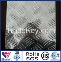 aluminium embossed sheet for anti-slip floor with 5 bars pattern