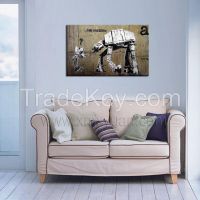 Stretched Canvas Prints, Banksy Graffiti Street Art, "I AM YOUR FATHER", Gallery Wrap Frame, Fresh Wall Decor USE