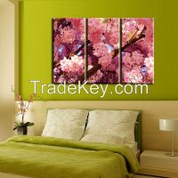 Canvas picture prints, Awesome Cherry Blossom, Pink Flower painting, Gallery Wrap Wood Frame, Decor Wall Hanging Use