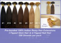 Sell 100%virgin remy pre-bonded hair extensions/pre-tipped hair