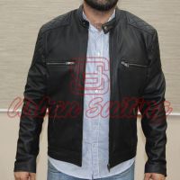 Men Body Fit Leather Jacket USI-8895