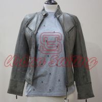 Women Leather Fashion Jacket in Grey USI-6033