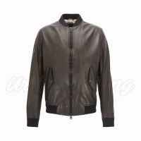Men Slim Fit Bomber Leather Jacket USI-8888