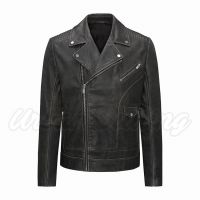 Men Regular Fit Calf Leather Jacket USI-8886