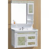 Eco-friendly high density PVC bathroom vanity at 80cm with side cabinet with low price