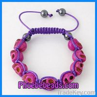 Sell Fashion Hip Hop Jewelry Hot Pink Turquoise Skull Bracelets PSBA01