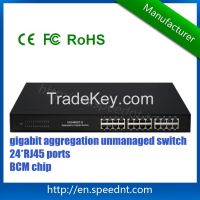 BCM chip Aggregation Gigabit Switch UK2400GT-S 24 RJ45 ports 2 combo ports in store