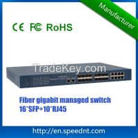 L2/L4 Gigabit Ethernet managed Switch UKG1610GC with 16 SFP ports and 10 RJ45 ports
