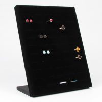 Velvet Jewelry Earring Ring Display Stand Rack Jewellery Holder 50 Holes