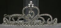 Silver rhinestone top Heart hair tiara fashion jewelry