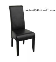wood dining chair with PVC/PU/LEATHER