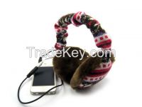 Knit Jacquard Winter Ear muffs with Headphones, Various Colors/OEM/ODM Accepted/Promotion Gift