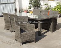 home garden wicker knitting dining set 8 seating rectangular dining table contemporary design