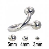 Sell spiral barbells:Twisted Barbell With Ball (sba002)