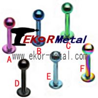 Sell Labret: 316L Surgical steel Anodised Labret with Ball (lst004)