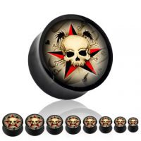 Sell plug: Black Acrylic Chrome Skull Saddle Plug (p4)