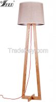 Natural fabric lighting cheap wooden modern floor lamps