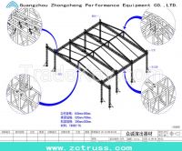 large concert event performance stage lighting truss with roof canopy