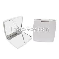Two sided square shape plastic Pocket compact mirror for celebrating promotion
