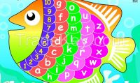 Puzzle Sticker Alphabet Numeric Fish
