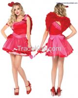 Kiss Me Cupid Adult Costume Red Satin Apron Dress UA83793