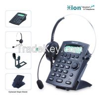Call center Caller ID telephone dial pad with monaural headset DT60