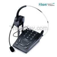 Call center telephone dial pad with monaural headset VF600