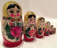 Wholesale Russian Traditional Wooden Nesting Dolls Matryoshka 6 pieces 13 cm