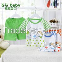New Striped Summer Baby Girl Boy Clothes Set Cotton Baby Suits Short Sleeve Vest+Pants Toddler Newborn Clothes