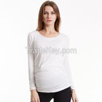 Maternity Blouse Top, Long sleeve, round neck Tencel Viscose