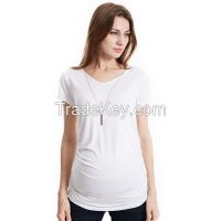 Maternity Short Sleeve T-Shirt Basic Top V neck