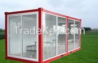 Modular oil or mining camp container for temporary domitory or clinic, resturant