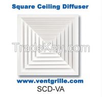 Exporting  SCD-VA  Square Ceiling Diffuser for air distribution and ventilation system