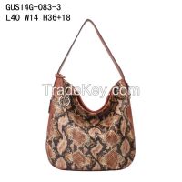2015AW wholesale popular style snake printing pu hobo bag