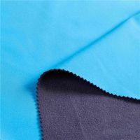 solid bonded fabric, polar fleece with side stretch, soft shell