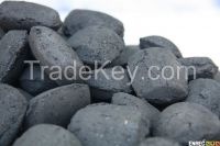 Charcoal pillow shaped briquettes