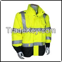 waterproof safety jacket with durable 3M reflecitve jacket